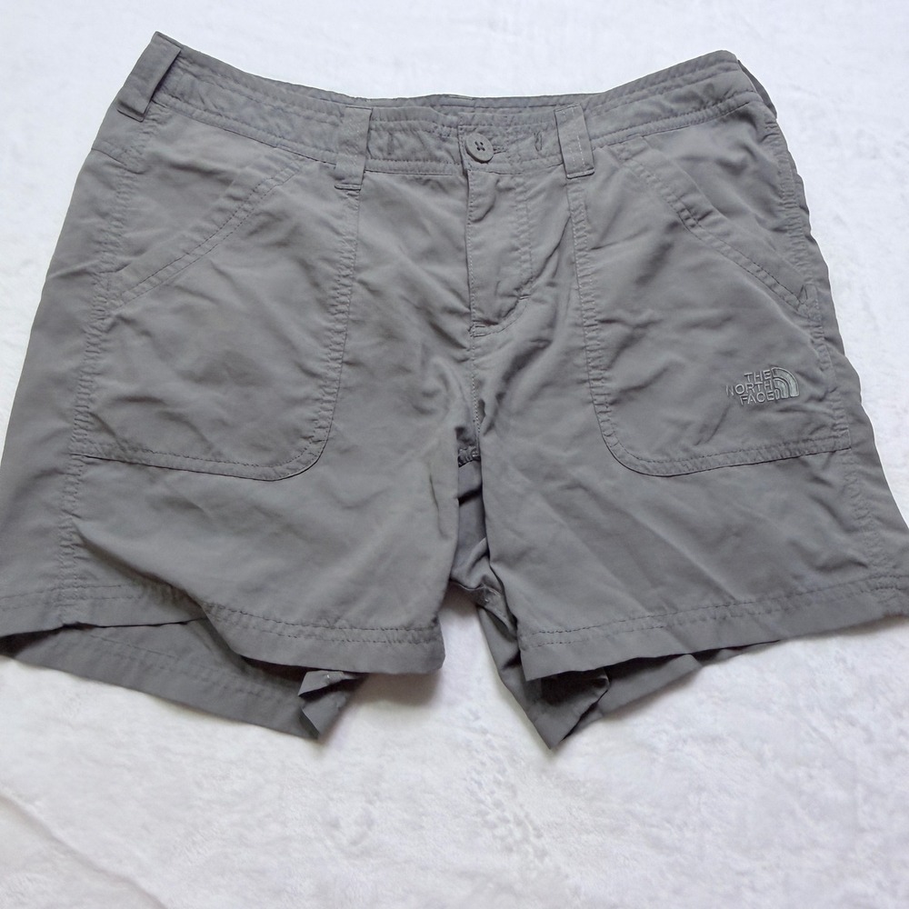 The North Face Shorts Hiking Cargo Gray Embroidered Logo Size 4 - Picture 1 of 9